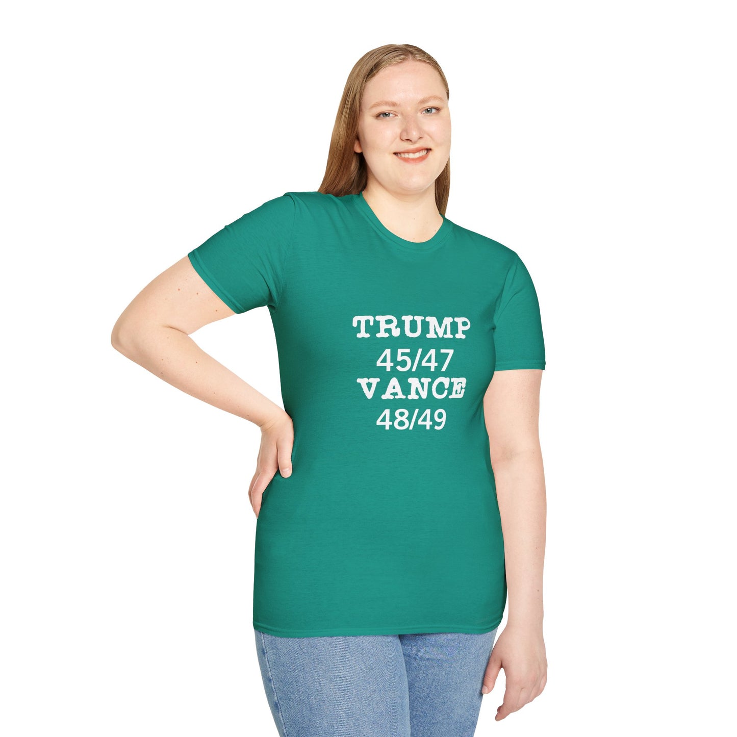 Trump/Vance Women's Relaxed/Plus Tshirt (White Logo) - Sweet Baby Jeez Teez