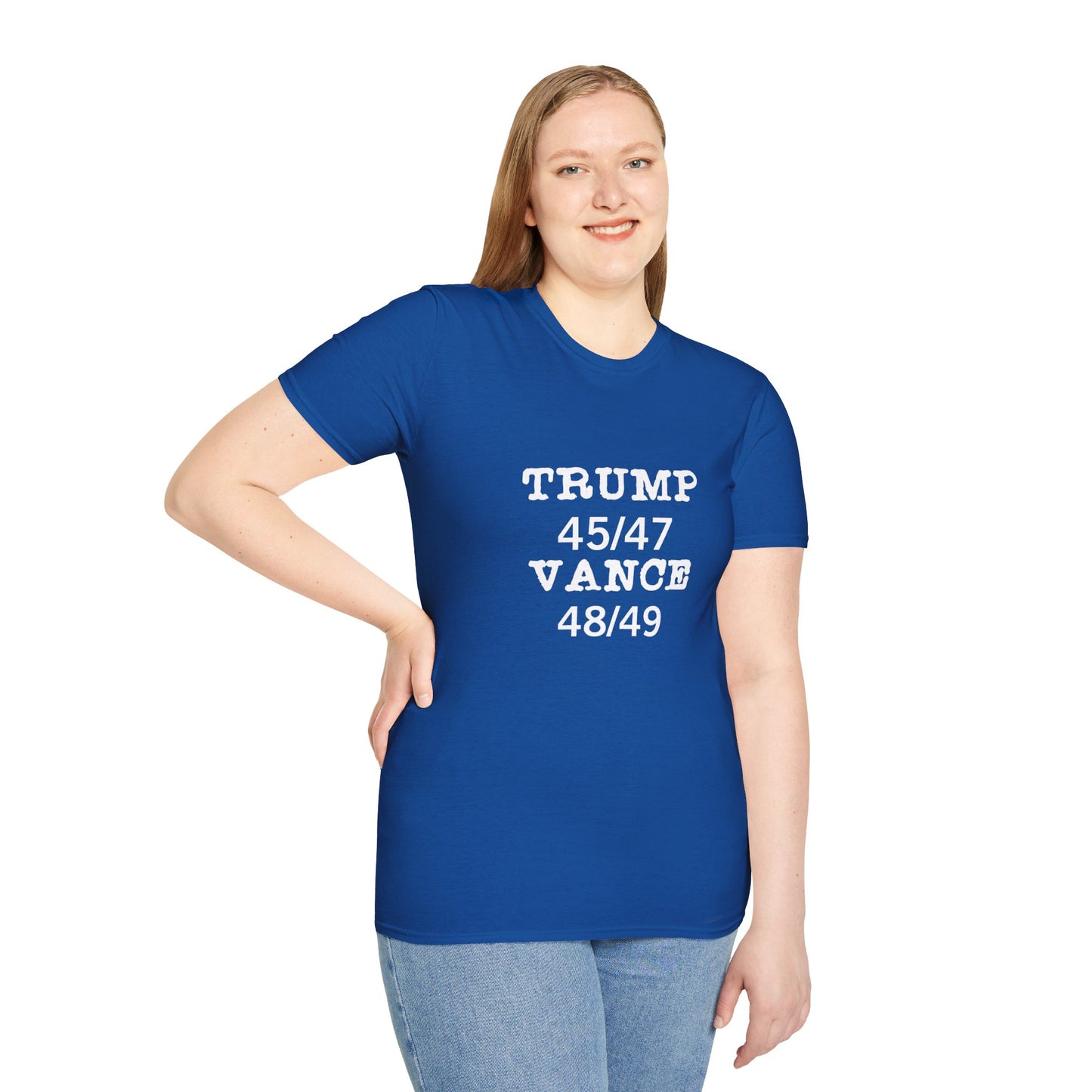 Trump/Vance Women's Relaxed/Plus Tshirt (White Logo) - Sweet Baby Jeez Teez