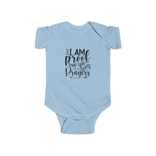 I am Proof Infant Fine Jersey Onesie (Black Logo)