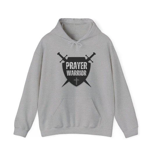 Prayer Warrior Shield Men's Hoodie (Black Logo) - Sweet Baby Jeez Teez