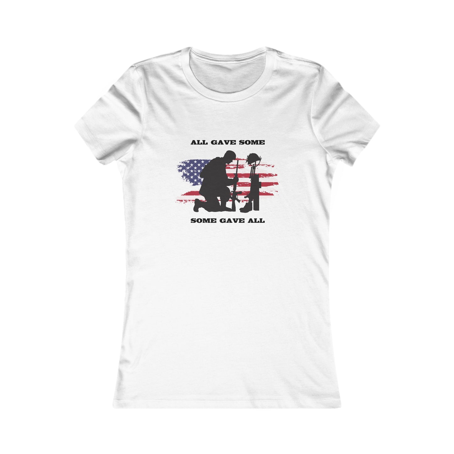 Some Gave All Women's Fitted Tshirt (MM Black Logo) - Sweet Baby Jeez Teez