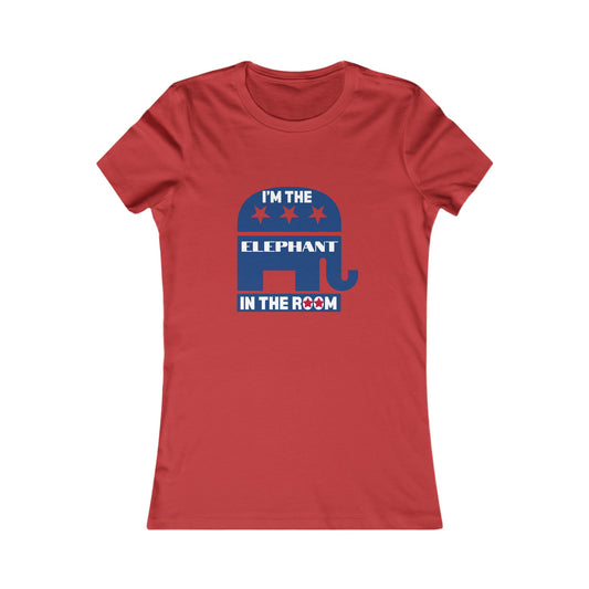 Elephant in the Room Women's Fitted Tshirt Red