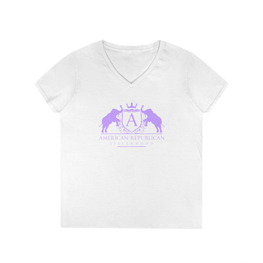 ARS Logo Ladies V-Neck Tshirt (ARS - T Lilac Logo)