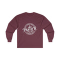 Pastor Men's Long Sleeve Tshirt (White  Logo)