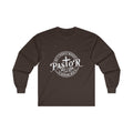 Pastor Men's Long Sleeve Tshirt (White  Logo) - Sweet Baby Jeez Teez