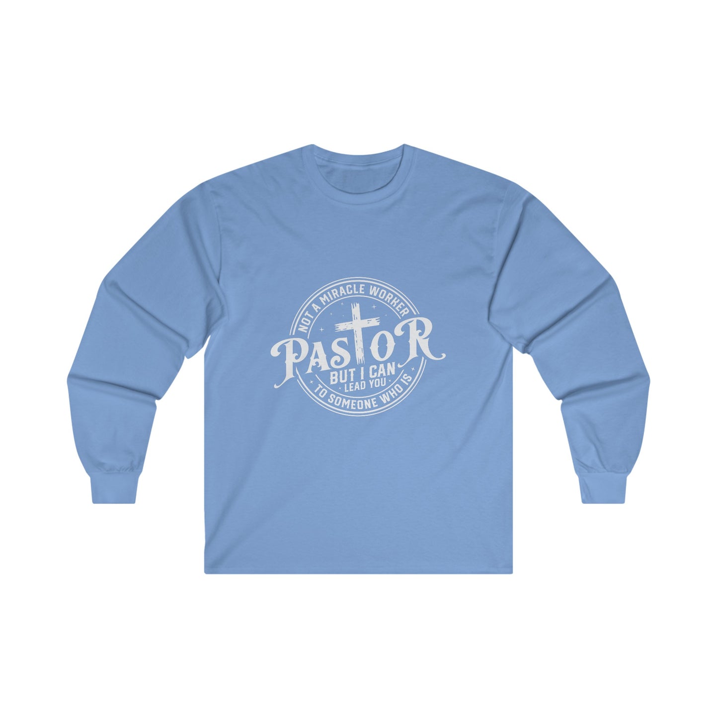 Pastor Men's Long Sleeve Tshirt (White  Logo) - Sweet Baby Jeez Teez