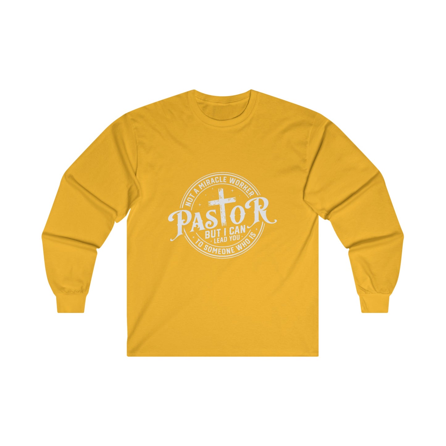 Pastor Men's Long Sleeve Tshirt (White  Logo) - Sweet Baby Jeez Teez