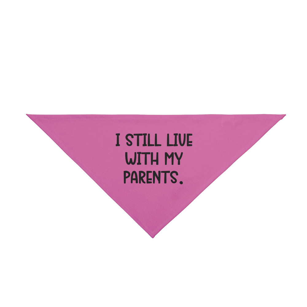 Live with Parents Pet Bandana, Pink (Black Logo) - Sweet Baby Jeez Teez