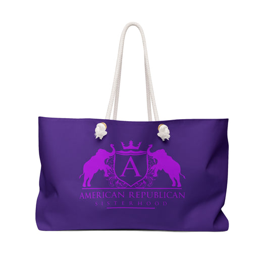 ARS Logo Purple Weekender Bag (ARS - Hot Pink Logo)