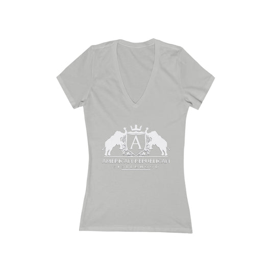 ARS Logo Women's Deep V Tshirt (White Logo)
