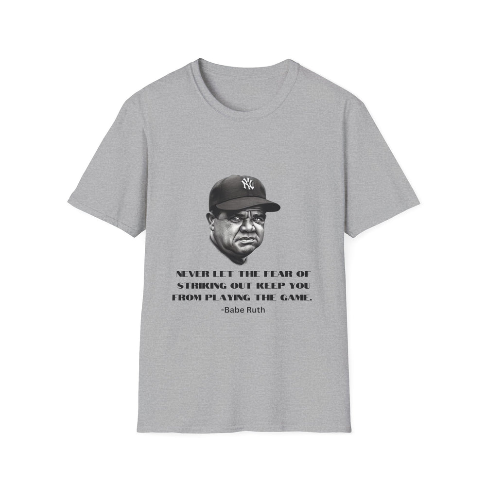 Strike Out Babe Ruth Men's Tshirt (IW Grayscale Logo)