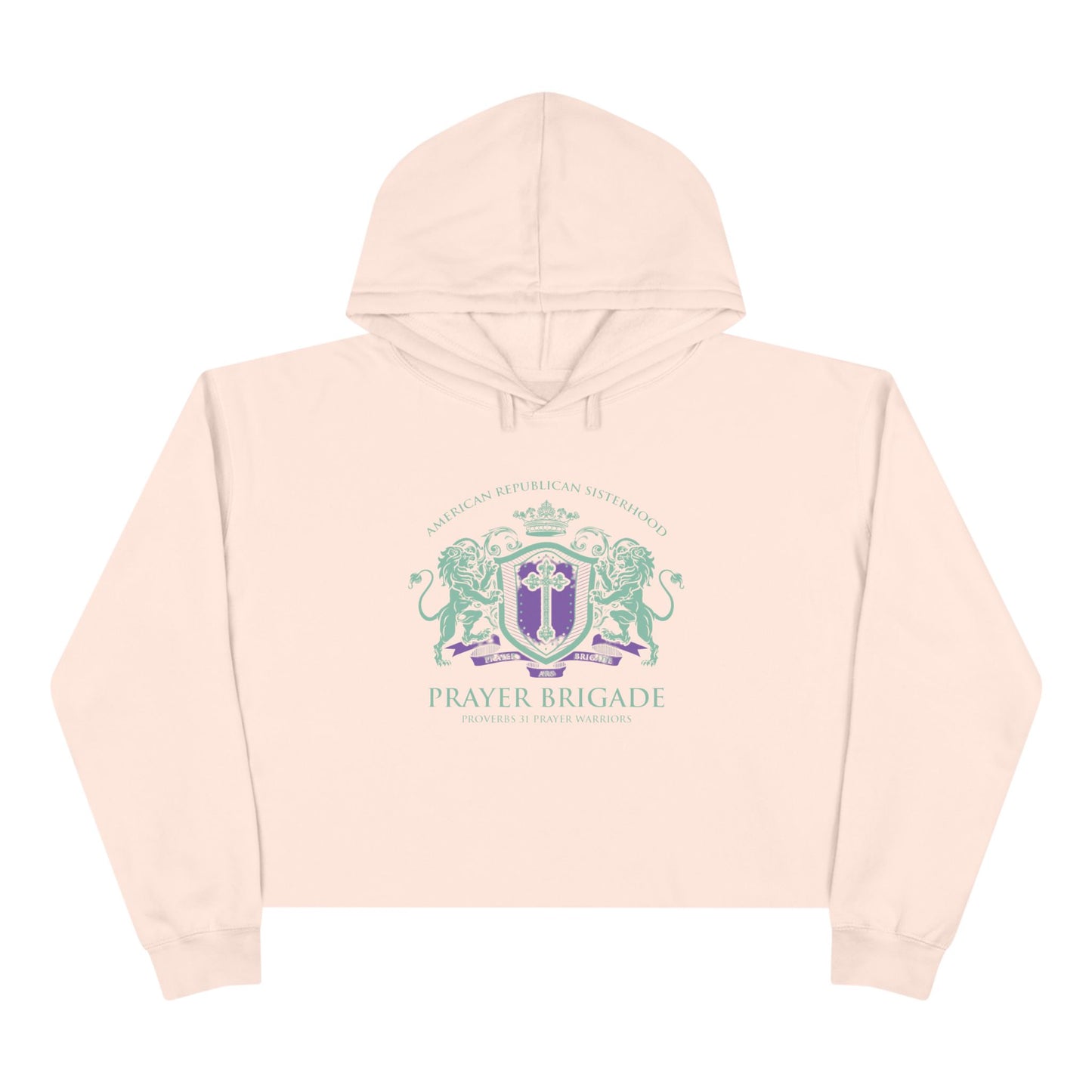 ARS Prayer Brigade Crop Hoodie (Green/Purple Logo)