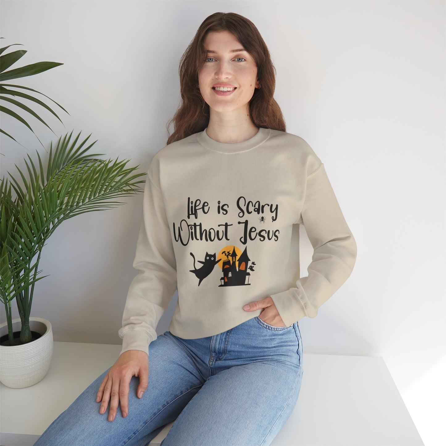 Life is Scary Women's Relaxed Sweatshirt - Sweet Baby Jeez Teez