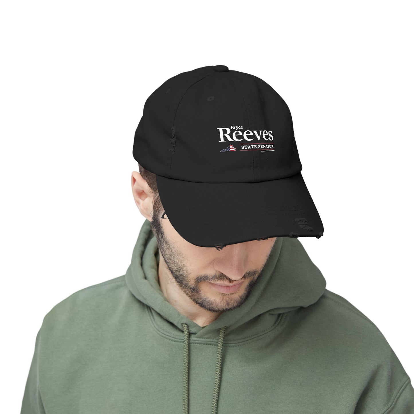 Senator Bryce Reeves Unisex Distressed Cap (White Logo) - Sweet Baby Jeez Teez