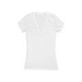 Cross-ed T Faith Women's Deep V Tshirt (White Logo)