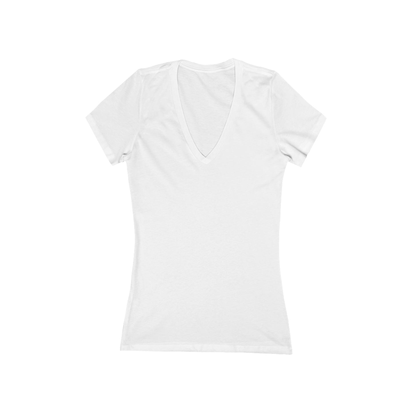 Cross-ed T Faith Women's Deep V Tshirt (White Logo)