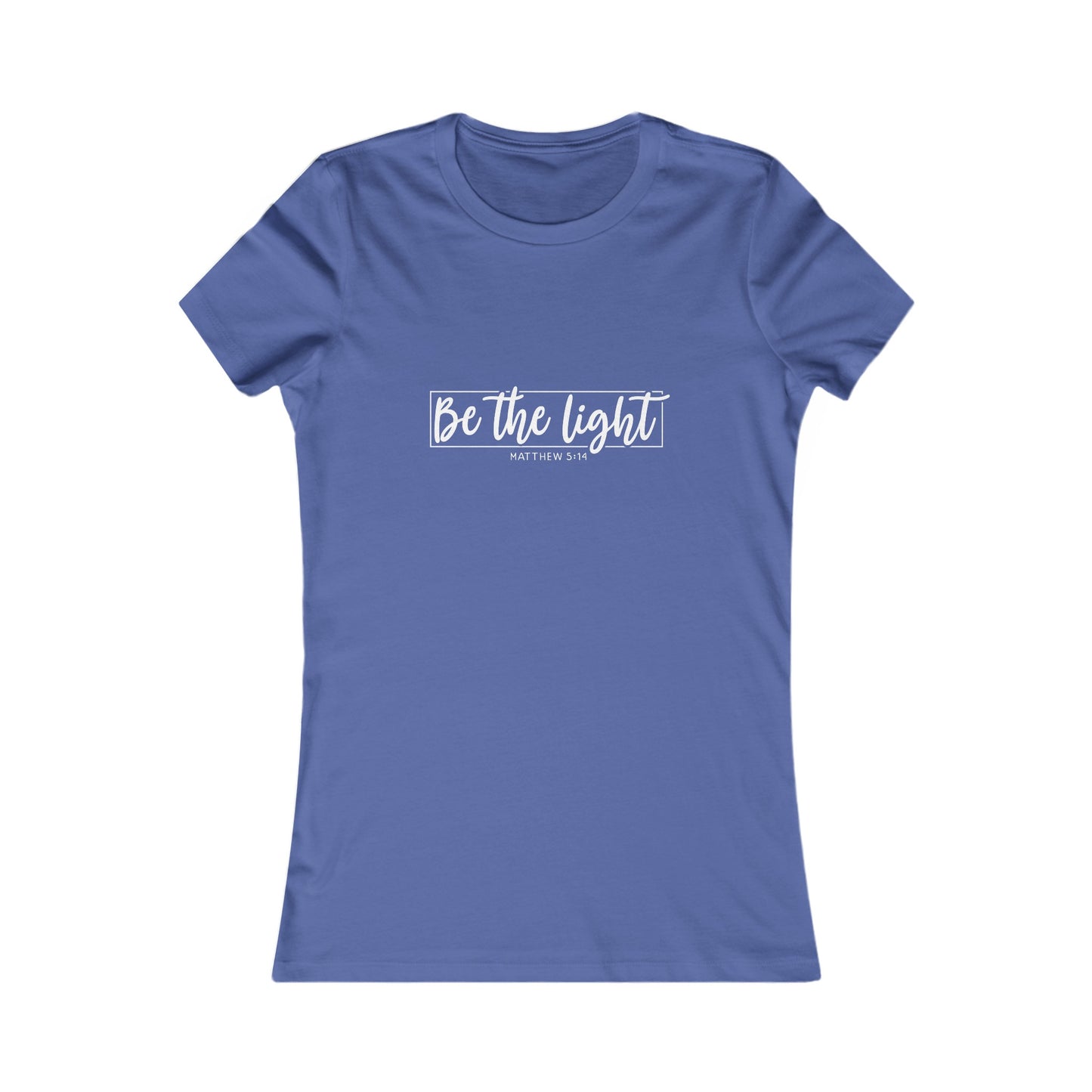 Be the Light Womens Fitted Tshirt (SS White Logo) - Sweet Baby Jeez Teez