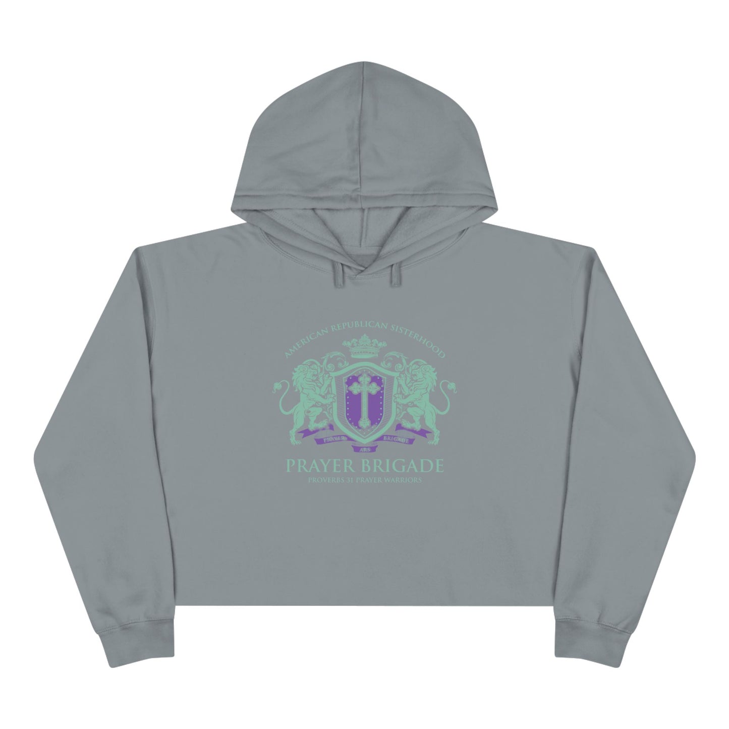 ARS Prayer Brigade Crop Hoodie (Green/Purple Logo)