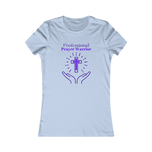 Professional Prayer Warrior Women's Fitted Tshirt (Purple Logo)