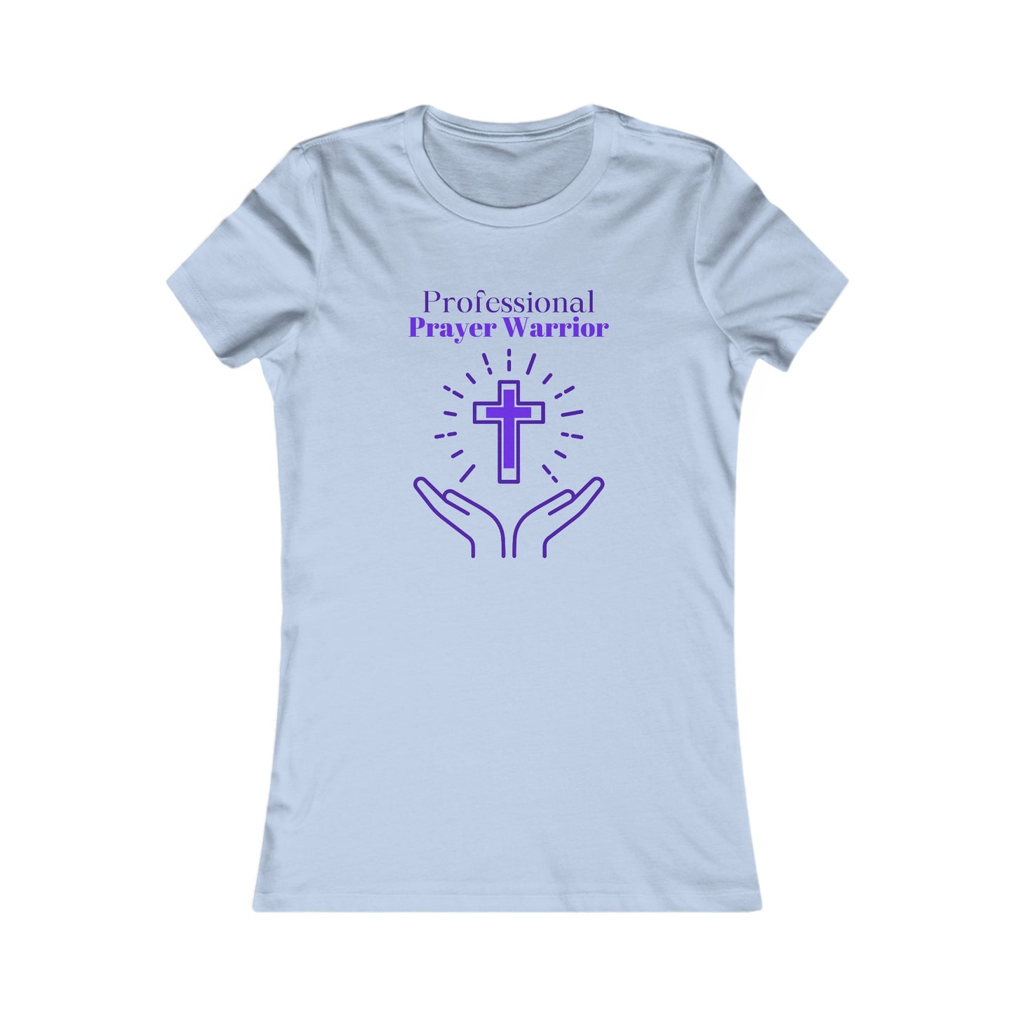 Professional Prayer Warrior Women's Fitted Tshirt (Purple Logo)