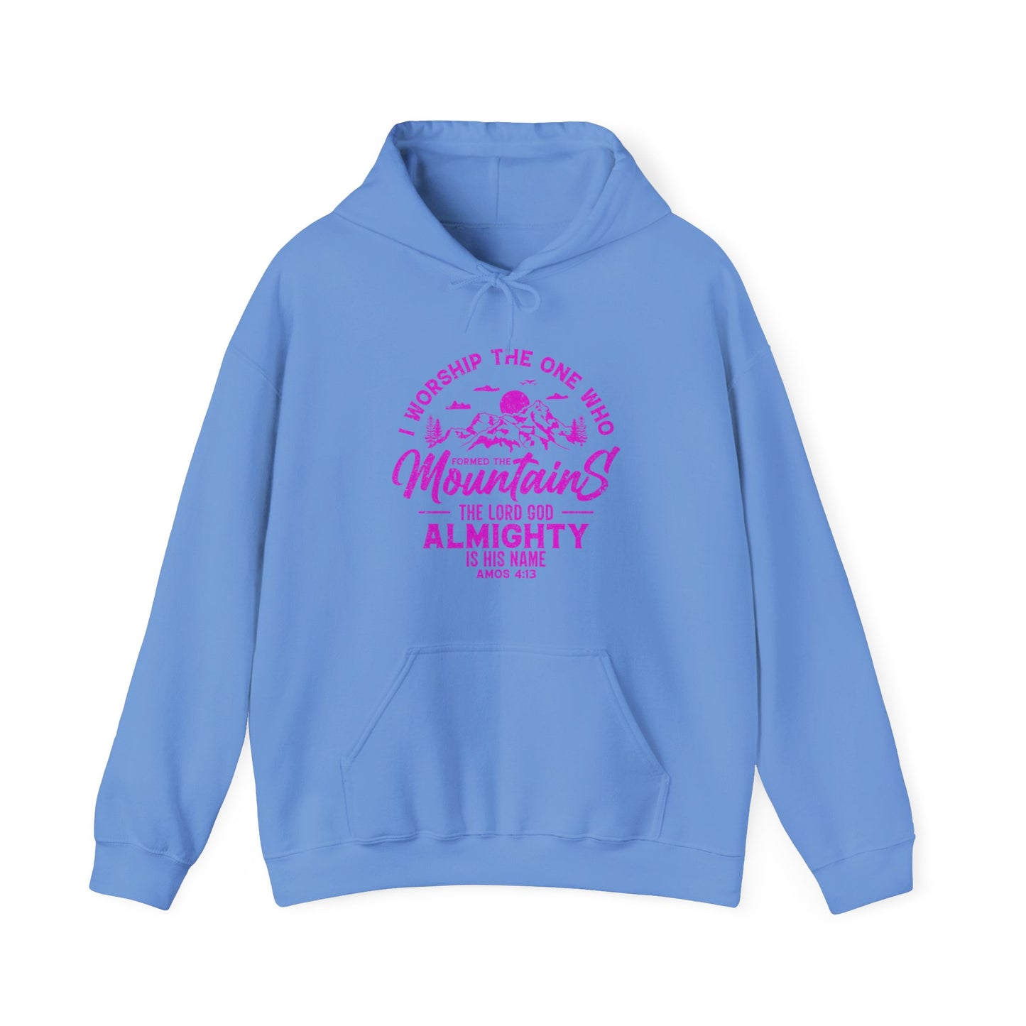 Mountains Women's Relaxed Hoodie (Hot Pink Logo) - Sweet Baby Jeez Teez