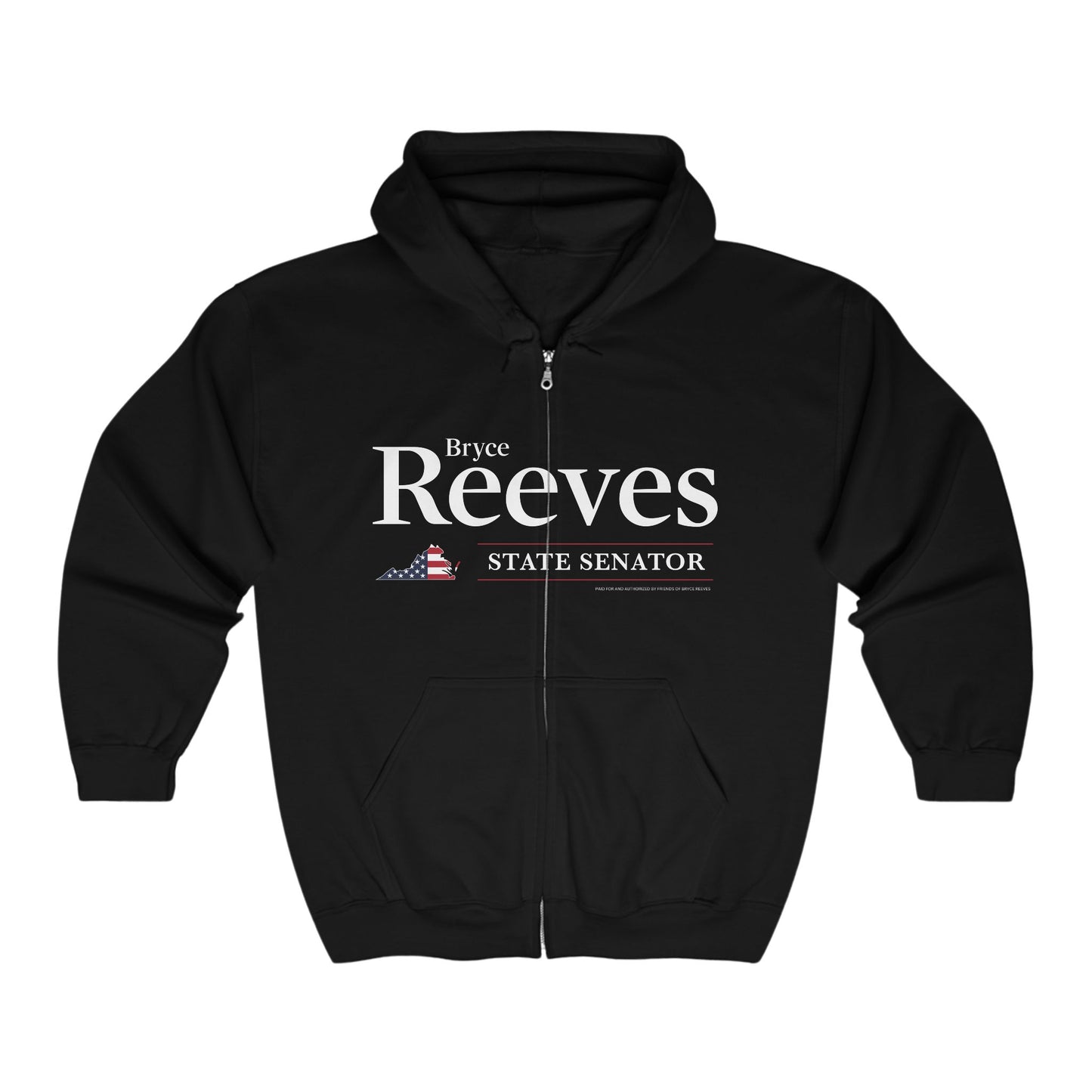 Bryce Reeves Unisex Full-Zip Hoodie (White Logo)