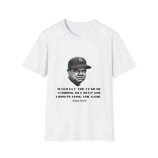 Strike Out Babe Ruth Men's Tshirt (IW Grayscale Logo)