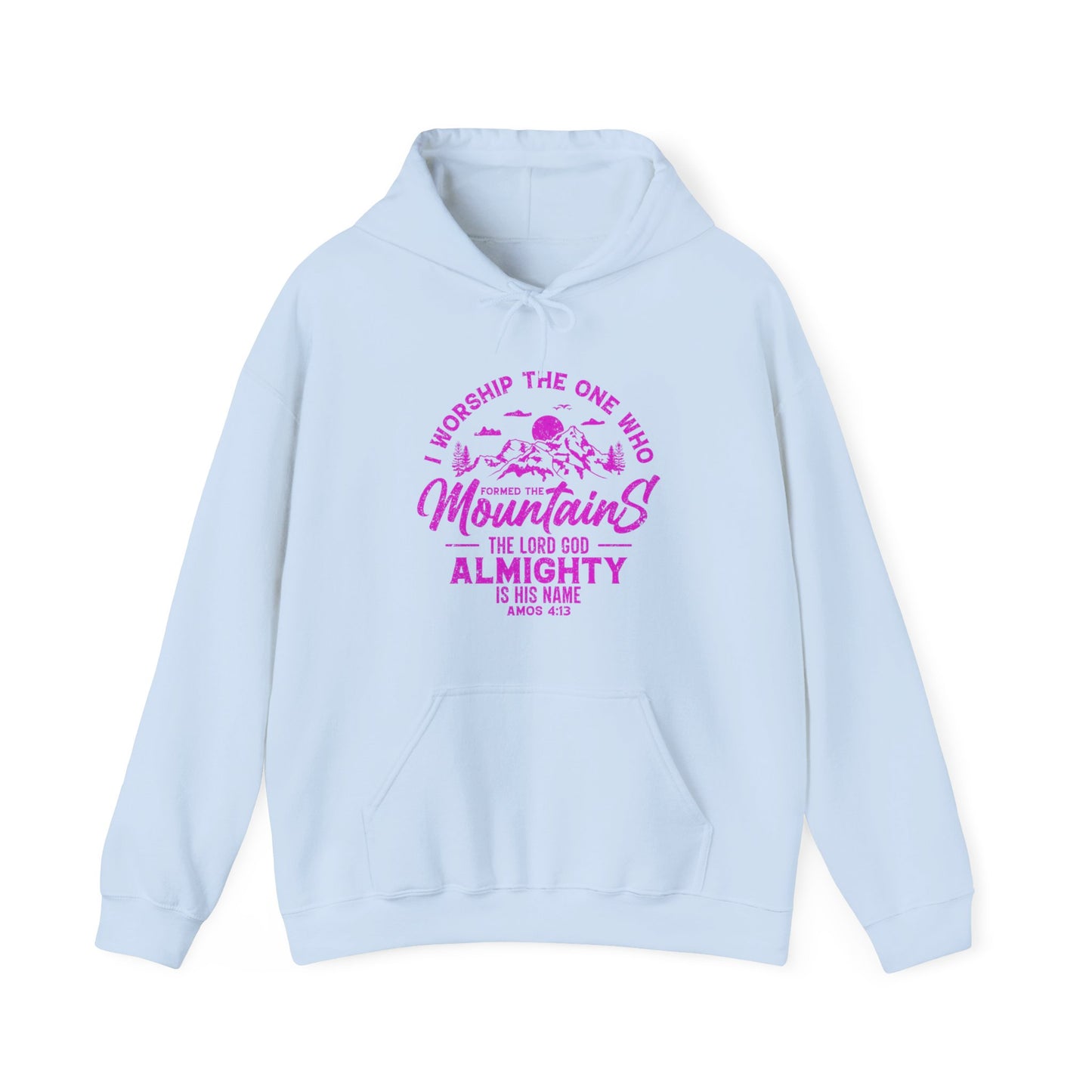 Mountains Women's Relaxed Hoodie (Hot Pink Logo) - Sweet Baby Jeez Teez