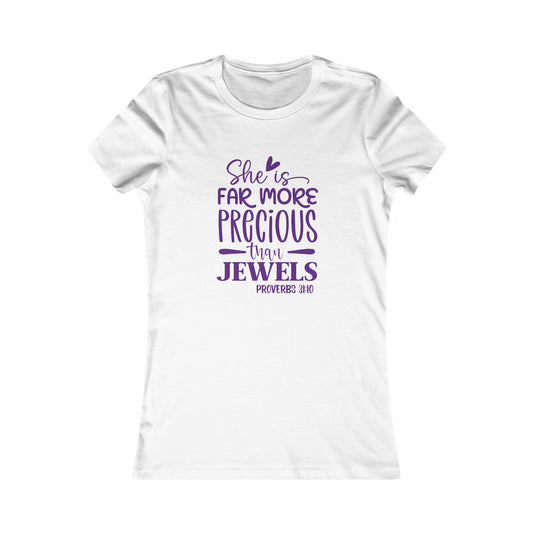 Far More Precious Women's Fitted Tshirt (Plum Logo) - Sweet Baby Jeez Teez