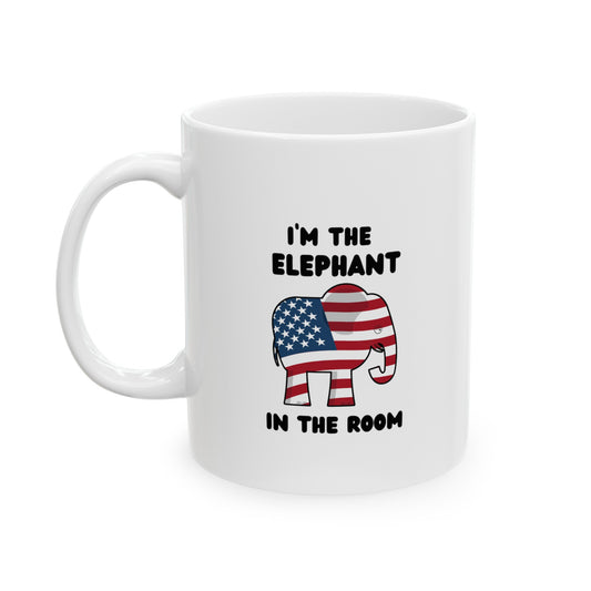 Elephant in Room Ceramic Mug, (11oz, 15oz)