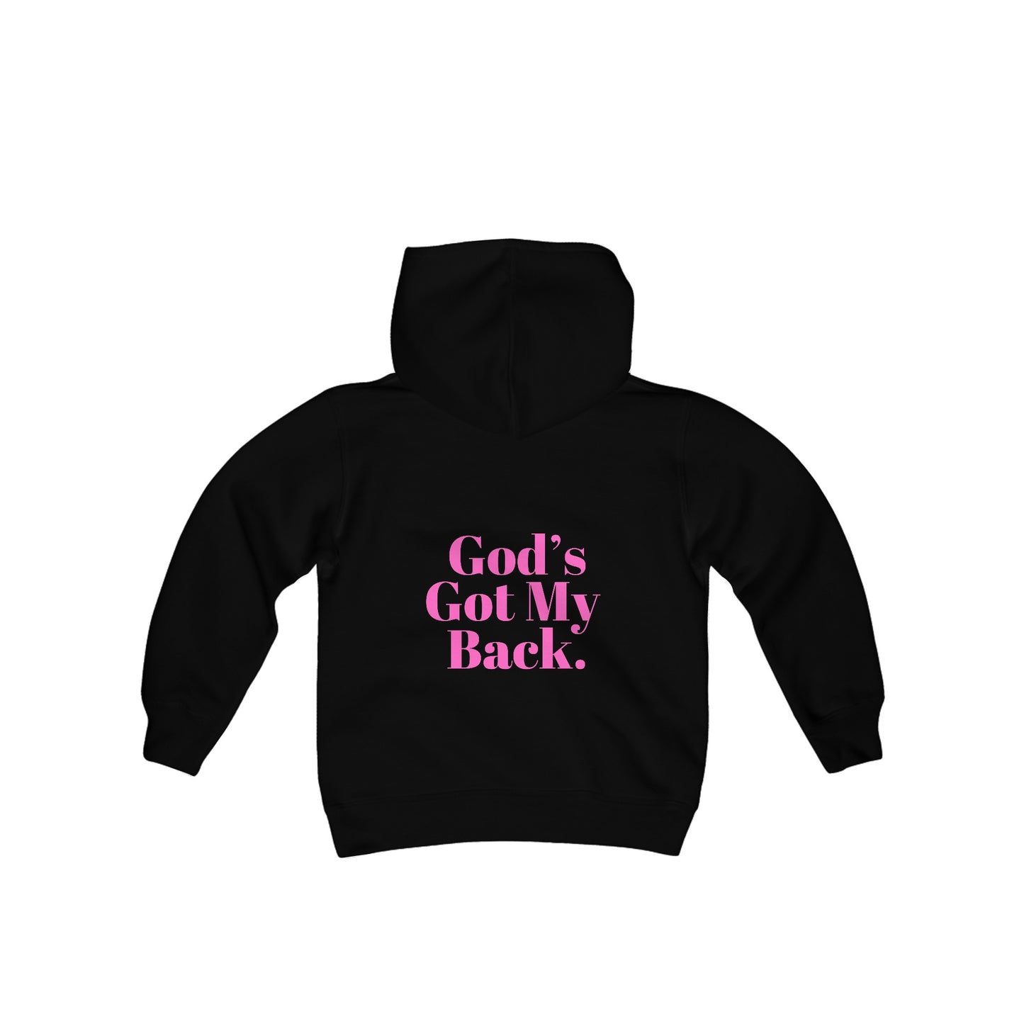 God's Got My Back Girls Hoodie (Pink Logo)