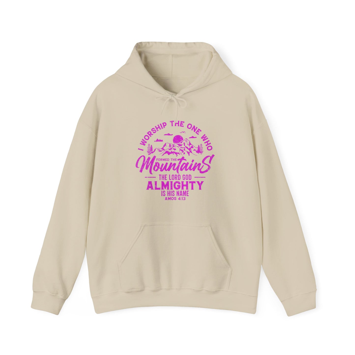 Mountains Women's Relaxed Hoodie (Hot Pink Logo) - Sweet Baby Jeez Teez