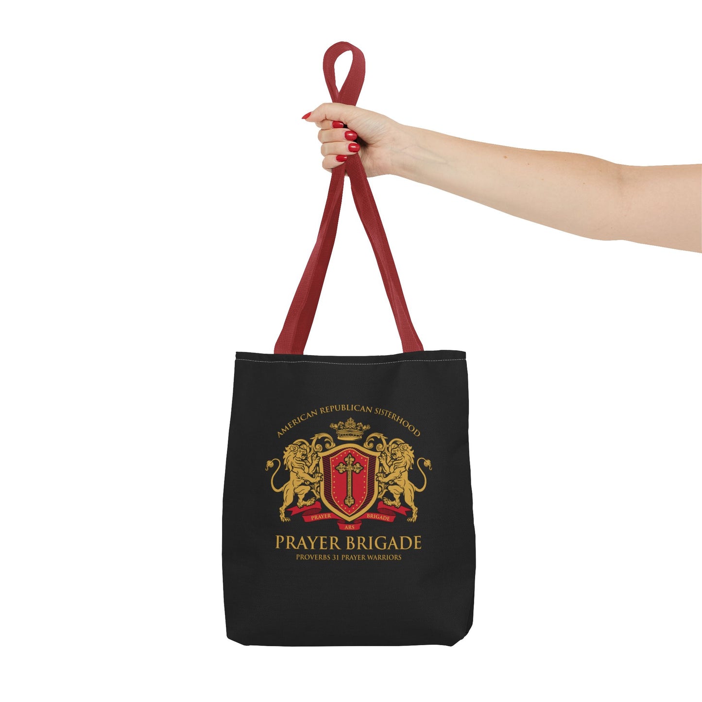 ARS Prayer Brigade Tote Bag (Black with Red/Gold Logo)