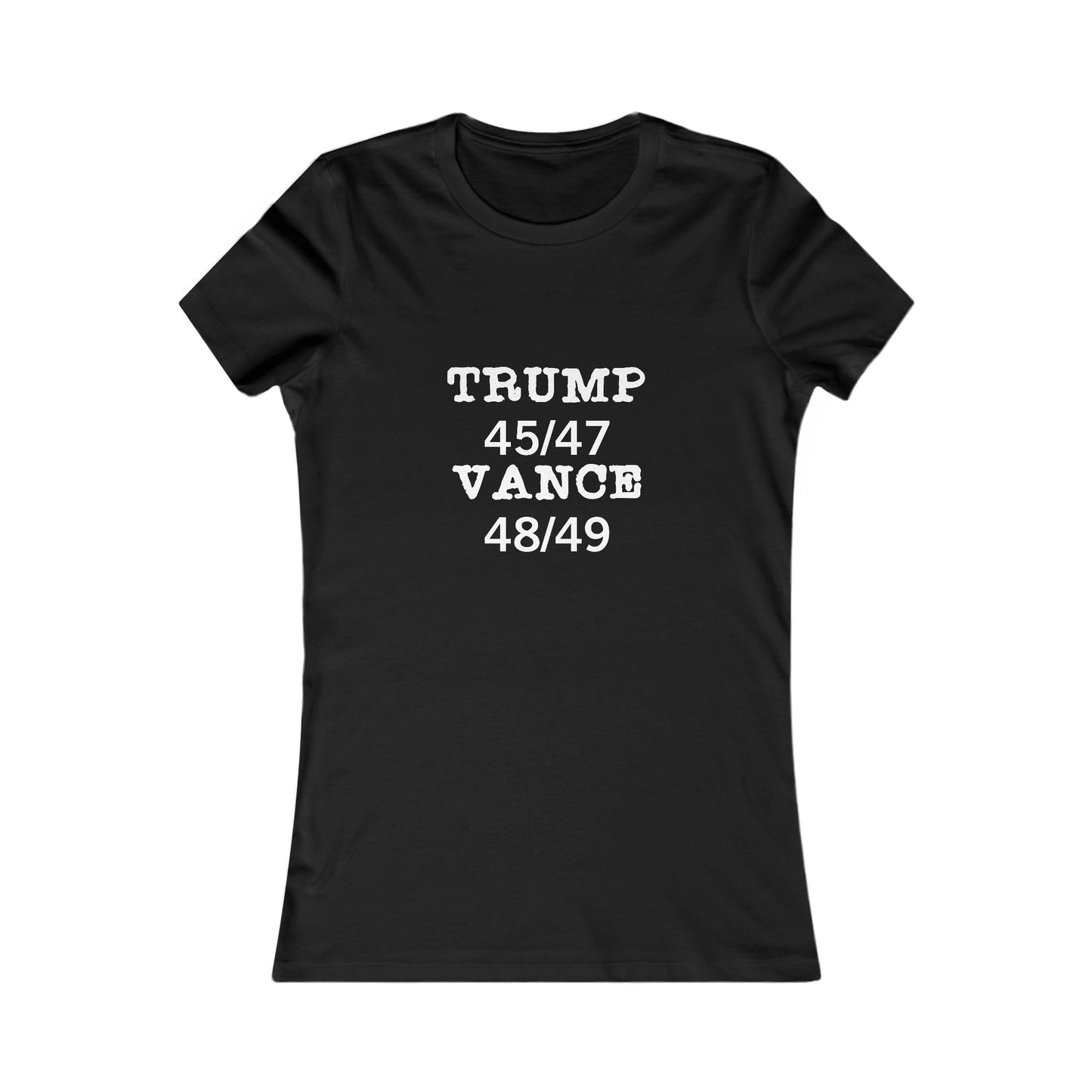 Trump/Vance Women's Fitted Tshirt (White Logo) - Sweet Baby Jeez Teez