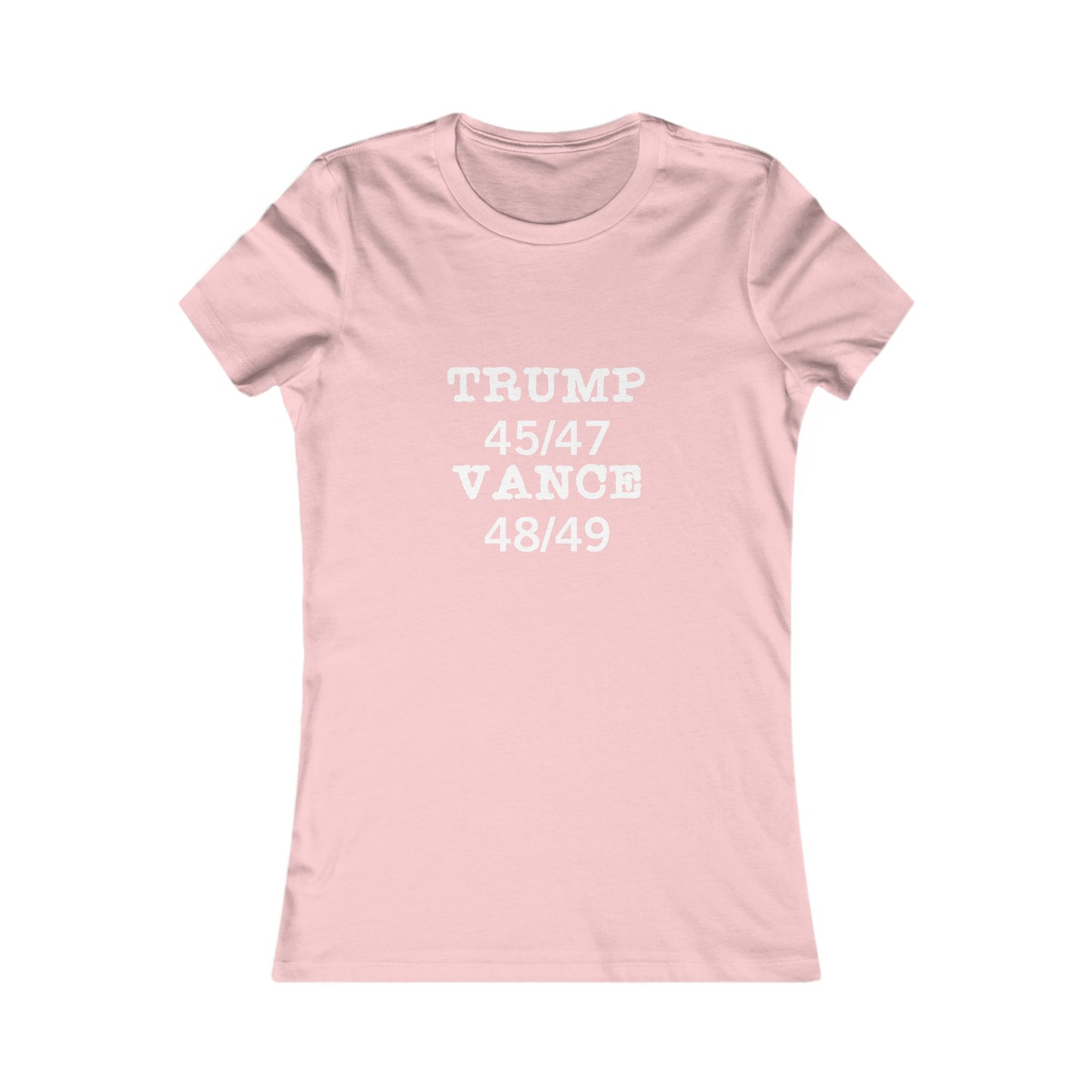 Trump/Vance Women's Fitted Tshirt (White Logo) - Sweet Baby Jeez Teez