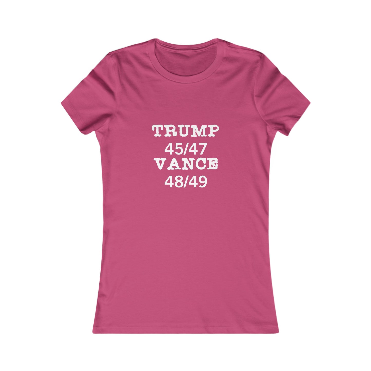 Trump/Vance Women's Fitted Tshirt (White Logo) - Sweet Baby Jeez Teez