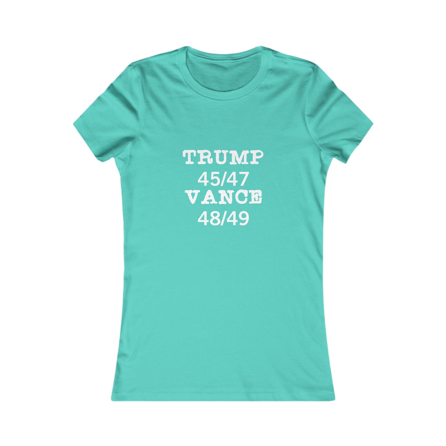 Trump/Vance Women's Fitted Tshirt (White Logo) - Sweet Baby Jeez Teez