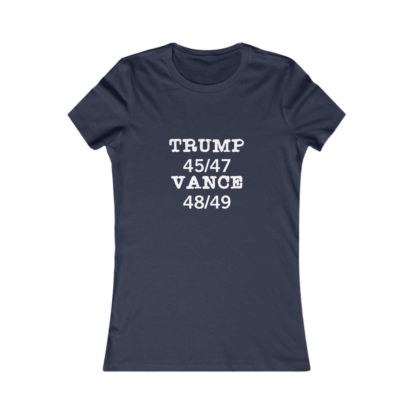 Trump/Vance Women's Fitted Tshirt (White Logo) - Sweet Baby Jeez Teez