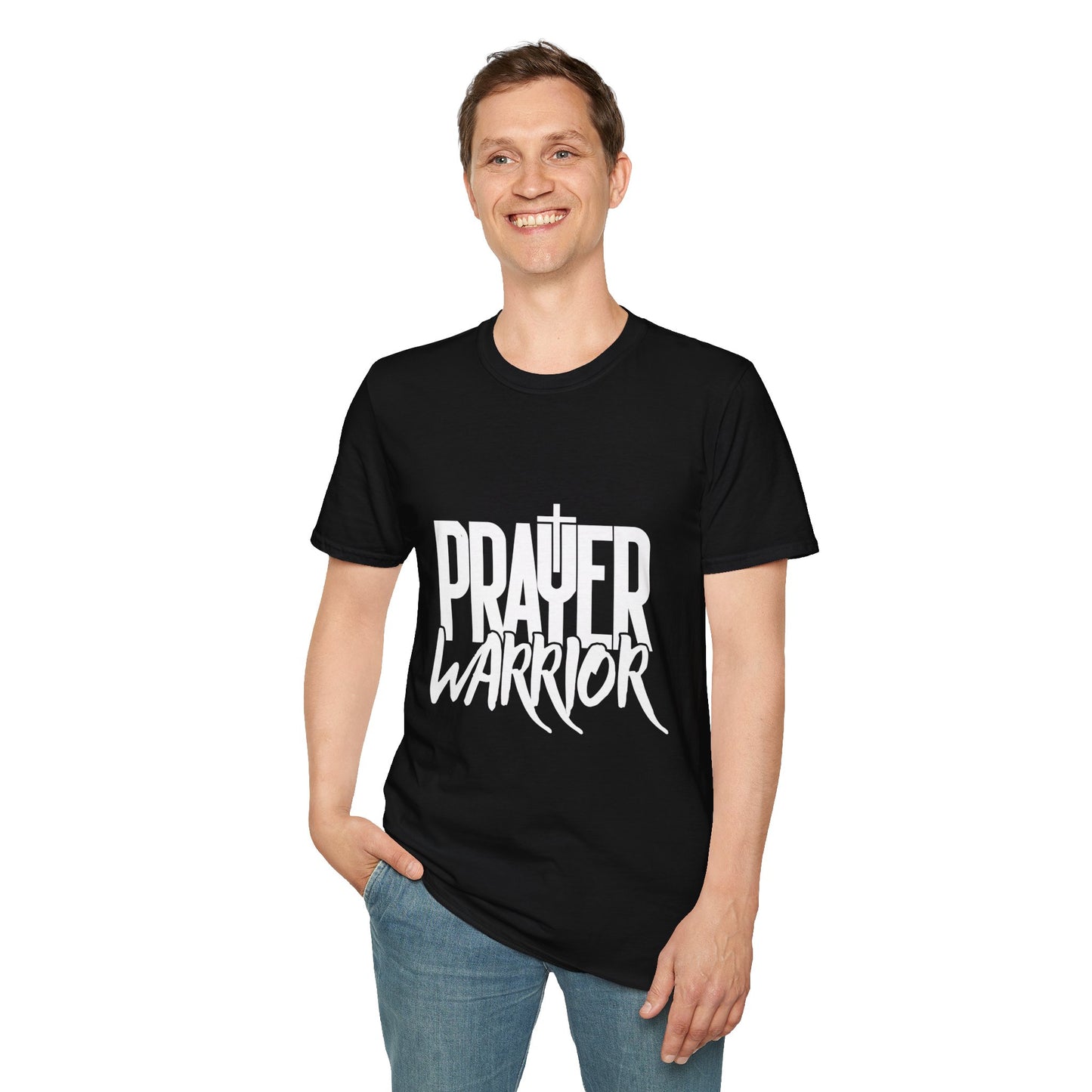 Prayer Warrior Men's Tshirt (White Logo)