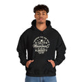 Mountains Men's Relaxed Hoodie (Tan Logo) - Sweet Baby Jeez Teez