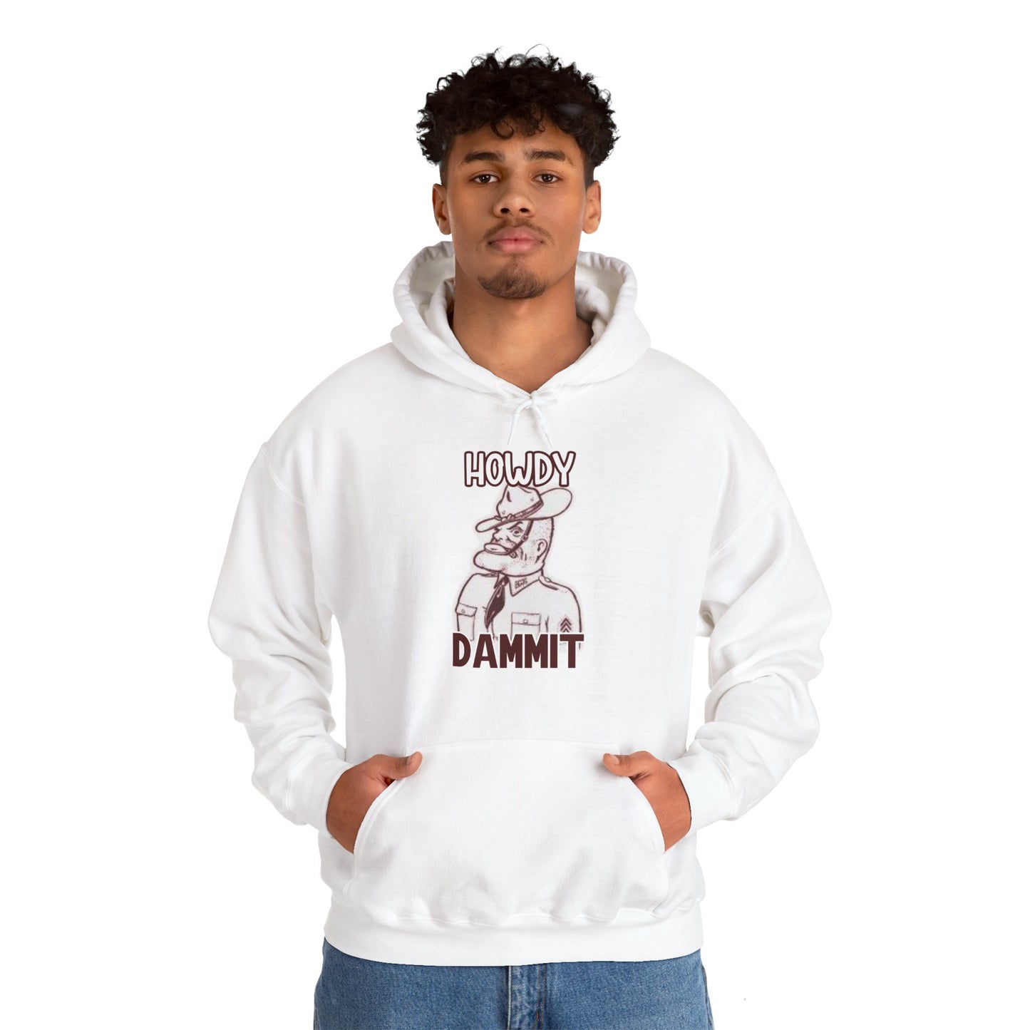 Howdy Dammit Men's Hoodie (Aggie - Old Sarge Logo)