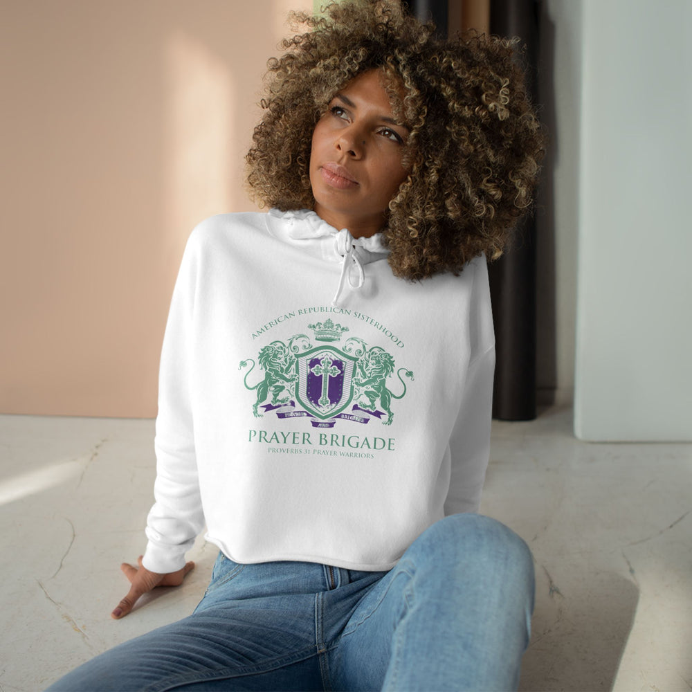 ARS Prayer Brigade Crop Hoodie (Green/Purple Logo)