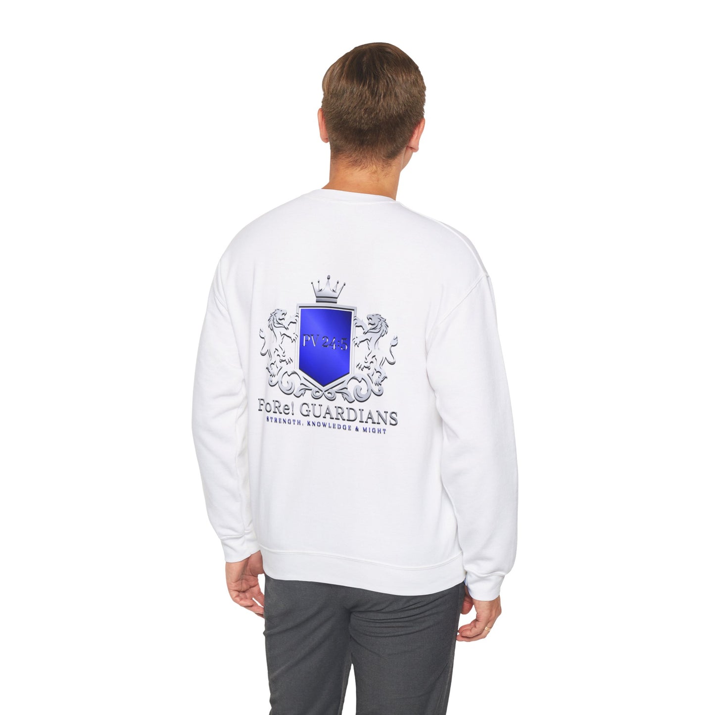 FoRel GUARDIANS Unisex Crewneck Sweatshirt - Strength, Knowledge & Might (Back Logo)