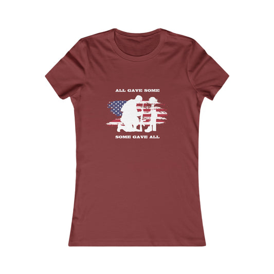 Some Gave All Women's Fitted Tshirt (MM White Logo) - Sweet Baby Jeez Teez