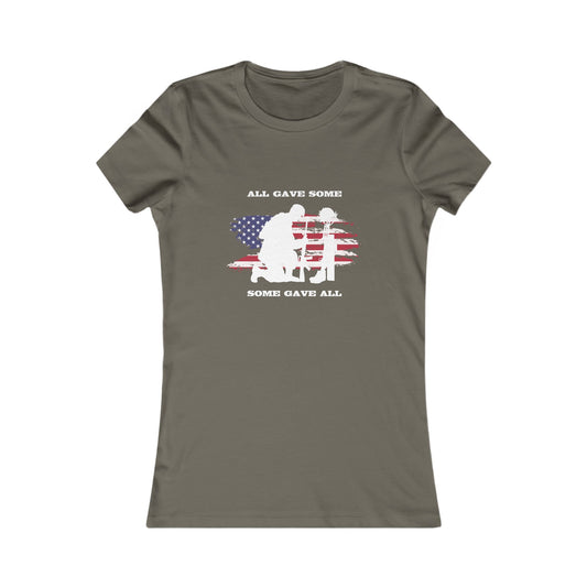 Some Gave All Women's Fitted Tshirt (MM White Logo) - Sweet Baby Jeez Teez