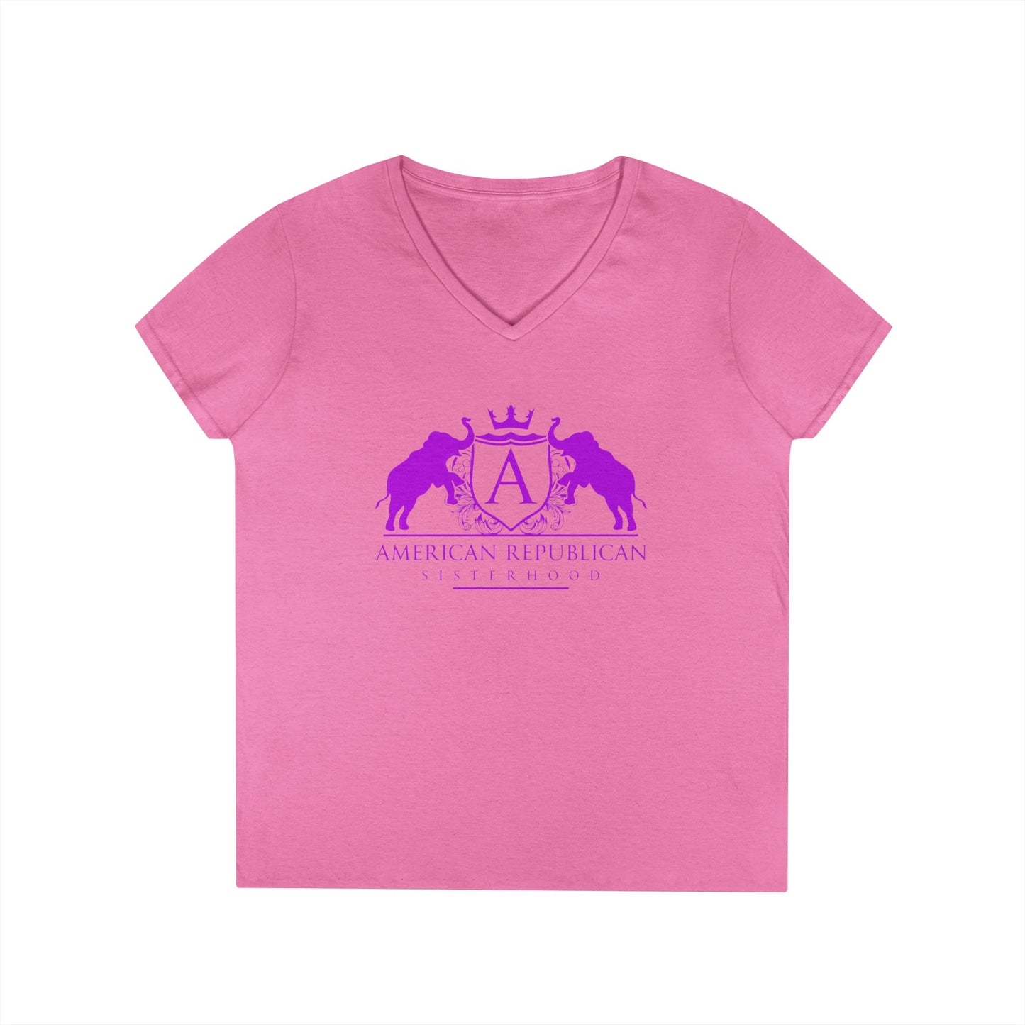 ARS Logo Women's  V-Neck T-Shirt (ARS - Hot Pink Logo)