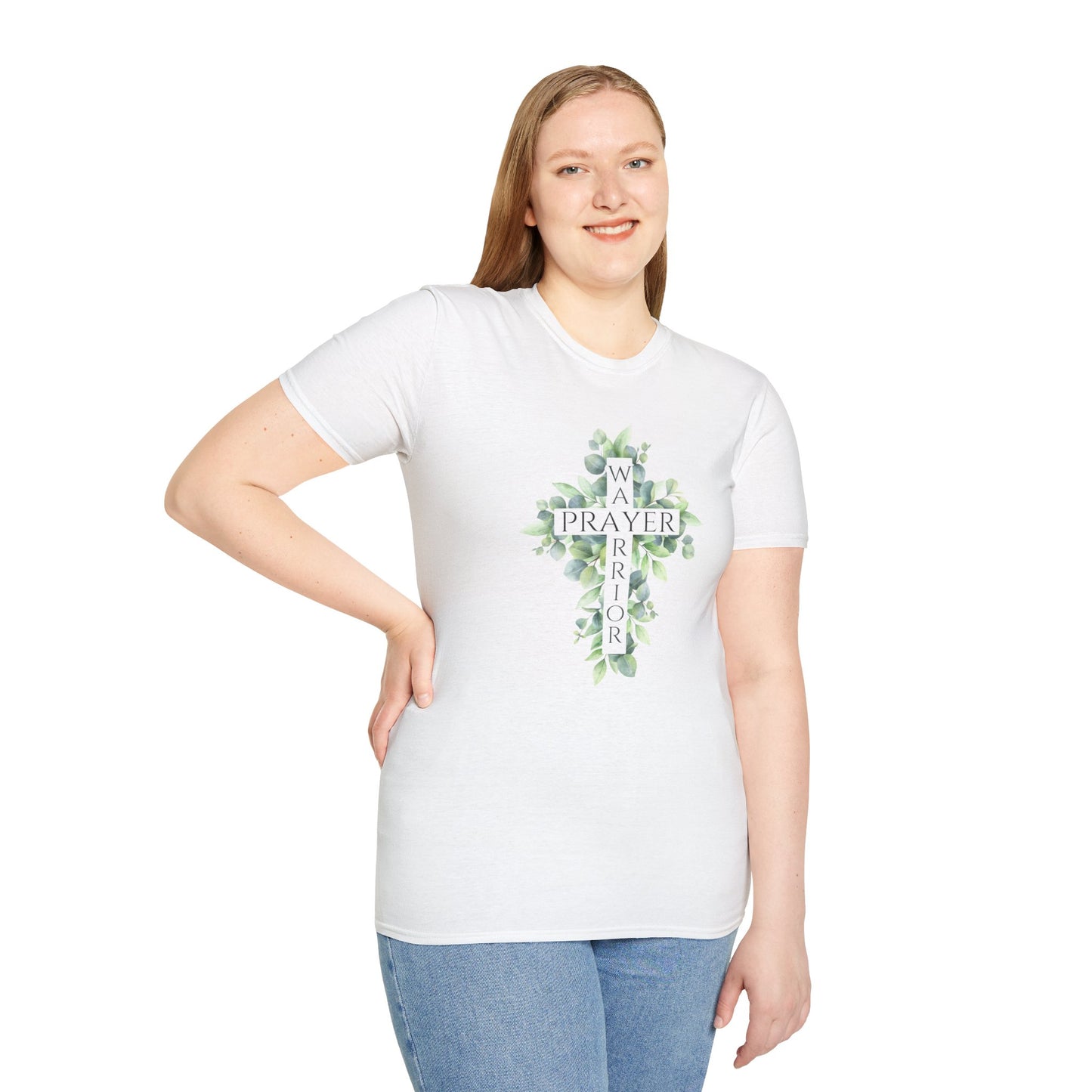 Prayer Warrior Women's Relaxed/Plus Tshirt (Leaves Logo)