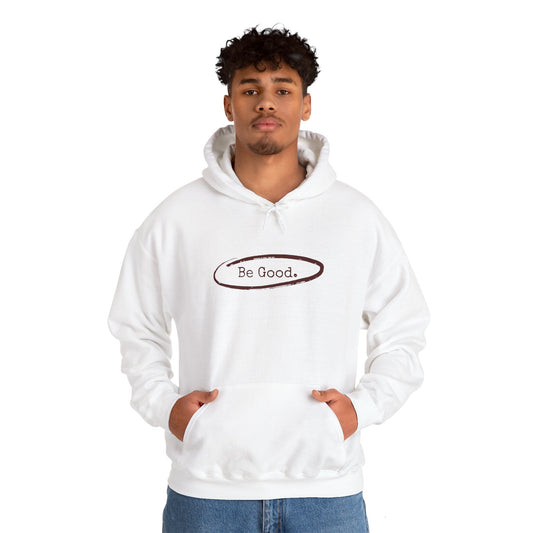 Men's Be Good White Hoodie (AGGIE - maroon logo)