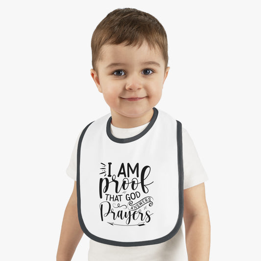 I am Proof Baby Contrast Trim Jersey Bib