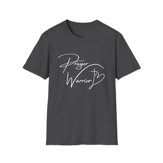 Prayer Warrior Cross Heart Women's Relaxed/Plus Tshirt (White Logo) - Sweet Baby Jeez Teez